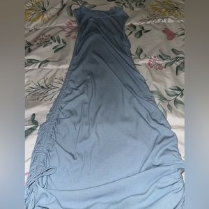 Size s baby blue side tie midi dress